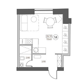 Квартира 26,1 м², 1-комнатная - изображение 1