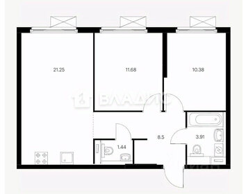 Квартира 57 м², 2-комнатная - изображение 1