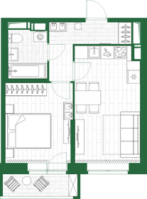 41,5 м², 1-комнатная квартира 7 100 000 ₽ - изображение 112