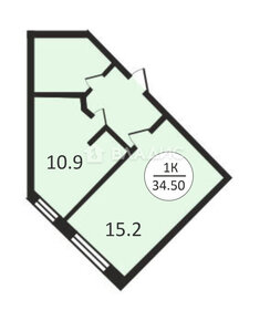 Квартира 34,5 м², 1-комнатная - изображение 1