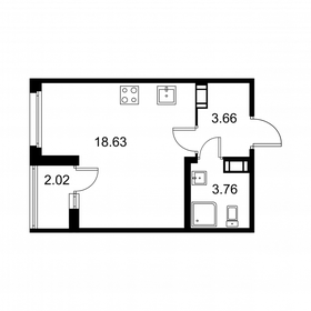 Квартира 27,1 м², студия - изображение 1