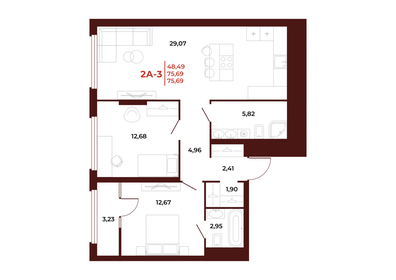 71,6 м², 2-комнатная квартира 8 014 720 ₽ - изображение 29