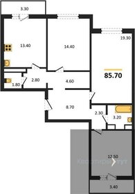 Квартира 85,7 м², 3-комнатная - изображение 1