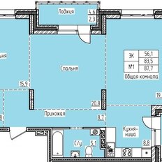 Квартира 87,7 м², 3-комнатная - изображение 3