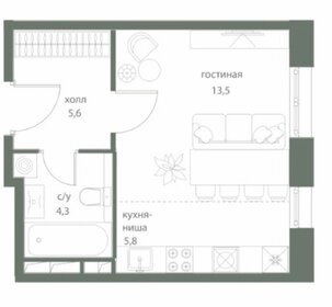 Квартира 29,2 м², 1-комнатная - изображение 1