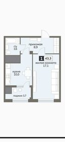 41,8 м², 1-комнатная квартира 4 300 000 ₽ - изображение 38