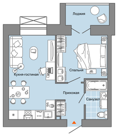 Квартира 39 м², 2-комнатная - изображение 1