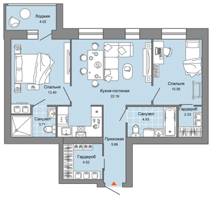 68,6 м², 3-комнатная квартира 5 700 000 ₽ - изображение 22