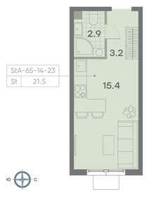 Квартира 21,5 м², студия - изображение 1