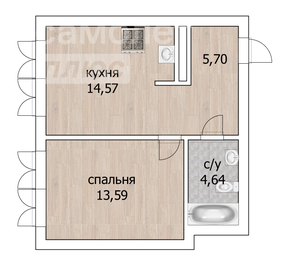 Квартира 38,5 м², 1-комнатная - изображение 3