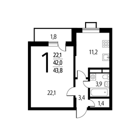 45,5 м², 2-комнатная квартира 11 000 000 ₽ - изображение 22