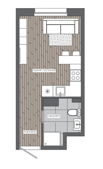 21,5 м², квартира-студия 3 559 000 ₽ - изображение 1