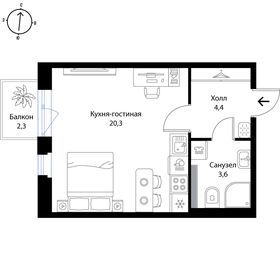 Квартира 29 м², студия - изображение 1