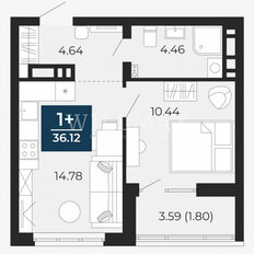 Квартира 36,1 м², 1-комнатная - изображение 5