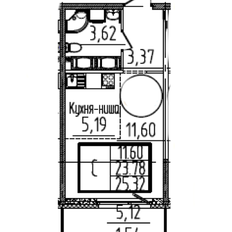 Квартира 26 м², студия - изображение 2