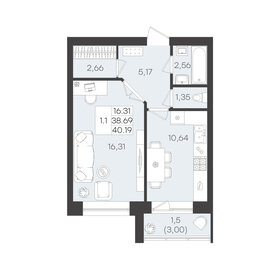 40,2 м², 1-комнатная квартира 5 224 700 ₽ - изображение 37