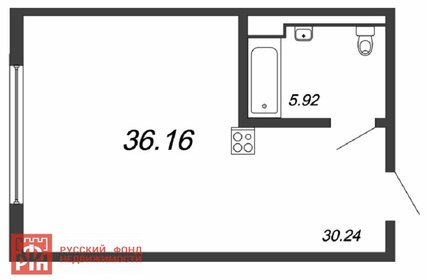 Квартира 36,2 м², студия - изображение 1