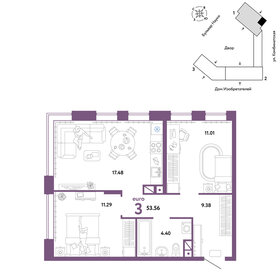 56,1 м², 3-комнатная квартира 8 085 000 ₽ - изображение 17