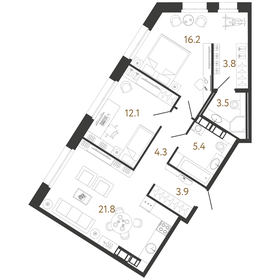 Квартира 71 м², 2-комнатная - изображение 1