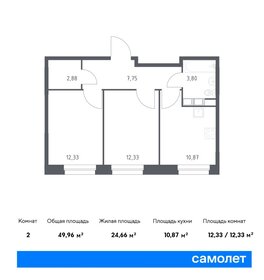 51,1 м², 2-комнатная квартира 11 441 497 ₽ - изображение 71