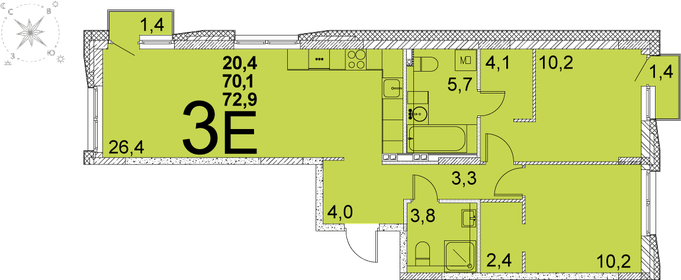 81 м², 2-комнатная квартира 8 991 000 ₽ - изображение 80