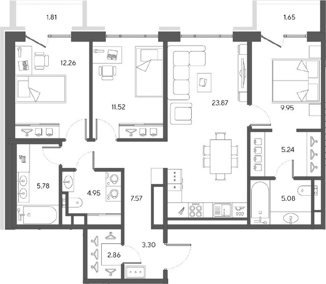 95,9 м², 3-комнатная квартира 49 270 000 ₽ - изображение 1