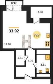Квартира 39,1 м², студия - изображение 1