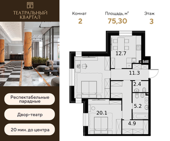 77,6 м², 2-комнатная квартира 32 902 400 ₽ - изображение 31