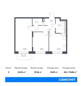 54 м², 2-комнатная квартира 10 000 000 ₽ - изображение 21