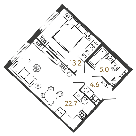 45,5 м², 1-комнатная квартира 23 259 636 ₽ - изображение 1
