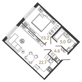 40 м², 1-комнатная квартира 11 999 999 ₽ - изображение 155