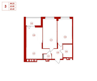 Квартира 65,6 м², 3-комнатная - изображение 1