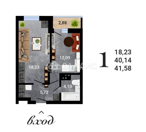 41,6 м², 1-комнатная квартира 4 116 000 ₽ - изображение 8