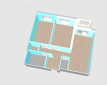 Квартира 55,3 м², 3-комнатная - изображение 2