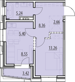 Квартира 46,9 м², 1-комнатная - изображение 1