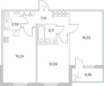 Квартира 59,2 м², 2-комнатная - изображение 1