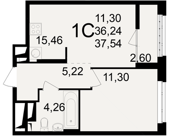 37,5 м², 1-комнатная квартира 4 129 400 ₽ - изображение 56