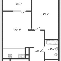 Квартира 51 м², 1-комнатная - изображение 2