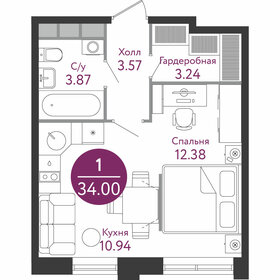 34 м², квартира-студия 12 542 000 ₽ - изображение 69