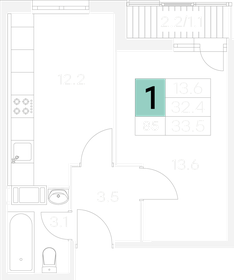 31,9 м², 1-комнатная квартира 4 453 240 ₽ - изображение 33