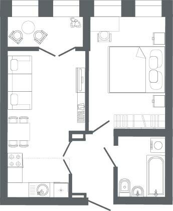 42,8 м², 1-комнатная квартира 10 583 000 ₽ - изображение 1