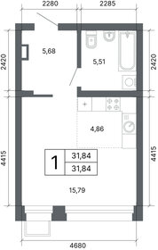 Квартира 31,6 м², 1-комнатная - изображение 2