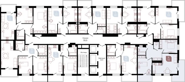 55 м², 2-комнатная квартира 8 750 000 ₽ - изображение 79
