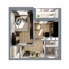 Квартира 38,7 м², 1-комнатная - изображение 2