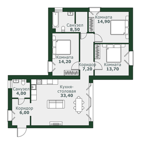 Квартира 105,2 м², 3-комнатная - изображение 1