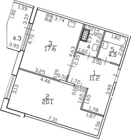 Квартира 57,3 м², 1-комнатная - изображение 1