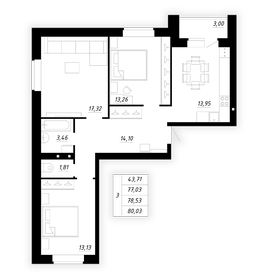 78,5 м², 3-комнатная квартира 5 899 000 ₽ - изображение 11