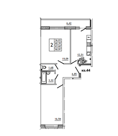 66,3 м², 2-комнатная квартира 3 924 000 ₽ - изображение 16