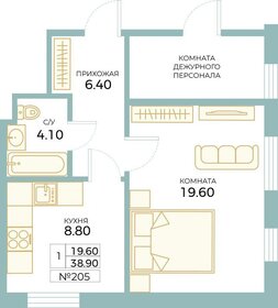 Квартира 38,5 м², 1-комнатные - изображение 1