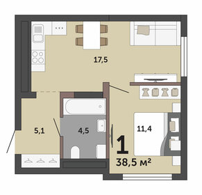 48,3 м², 1-комнатная квартира 13 000 000 ₽ - изображение 98